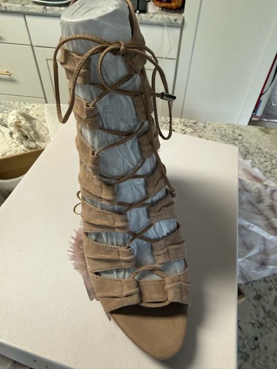 Jessica Simpson Shoes - Beige Lace-Up Gladiator Sandal - Women